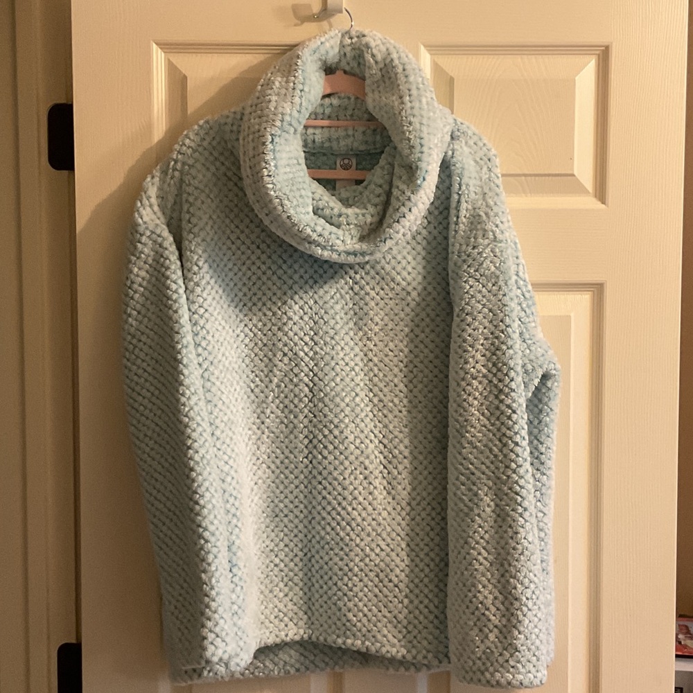Te Verde Soft Sky Blue Cowl Neck Sweater